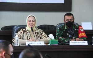 Bupati Karawang di Dampingi Dandim Rapat Koordinasi Transportasi Propinsi Jawa Barat Pada Masa Idul Fitri 1442.H