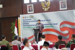 Bupati dan Wakil Bupati OKU Timur Sambut Silaturahmi Danpuslatpur