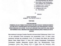 Pemerintah Kota Bekasi memberlakukan perpanjangan Pelaksanaan Pembatasan Kegiatan Masyarakat