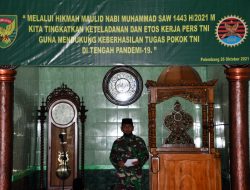 Korem 044/Gapo Peringati Maulid Nabi Besar Muhammad SAW 1443 H/2021 M