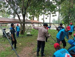 Kapolsek Purwasari-Polres Karawang Monitoring Pelatihan Siaga Bencana
