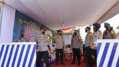 Kapolres Serang, AKBP Yudha Satria, SH.,SIK, melakukan pengecekan Pospam Pengamanan dalam rangka Operasi Lilin 2021
