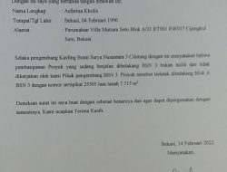 ADA SAJA ULAH DEVELOPER KEPADA WARGA RW 026 CIBITUNG MEMBUAT WARGA TAK KUNJUNG TENANG