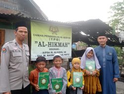 Wujudkan Program 1.000 Al-Qur’an, Aipda Muhammad Aliudin, SH Berikan Kepada Murid TPQ Al-Hilmah