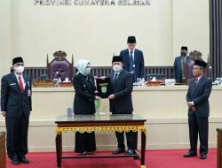 Gubernur Sumsel Sampaikan Pendapat Akhir terhadap Raperda Pertanggung Jawaban Pelaksanaan APBD TA 2021