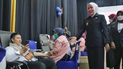 Peringatan Hari Pahlawan, PMI Kota Palembang Bersam Bank Mandiri Menggelar Donor Darah