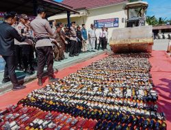 Kapolres OKU Selatan Musnakan Barang Bukti Hasil Operasi Pekat Musi Tahun 2023