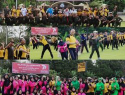 HUT Bhayangkara Ke 77 Tahun Polres OKU Selatan Gelar Olahraga Bersama 