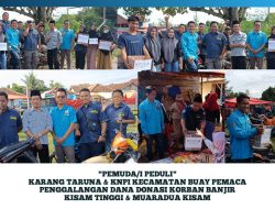 Karang Taruna Bersama KNPI Kecamatan Buay Pemaca Galang Dana Untuk Korban Bencana Banjir