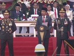 Presiden RI Joko Widodo Sampaikan Pidatonya Pada HUT Bhayangkara Ke 77