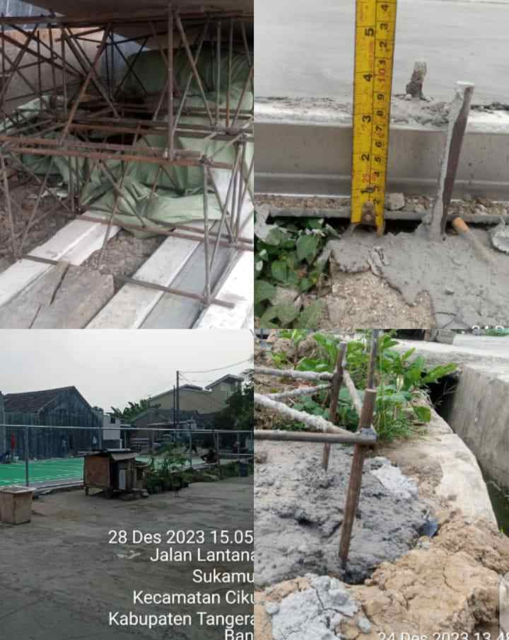 Foto kegiatan Dinas DTRB dan matrial yang dipakai. 