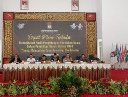 KPU OKU Selatan Gelar Rapat Pleno Terbuka Rekapitulasi Hasil Suara Pemilu Serentak Tahun 2024