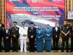 Ketua DPRD Provinsi Sumsel, RA Ainta Noeringhati Hadiri Pelantikan Pj Bupati Musi Banyuasin