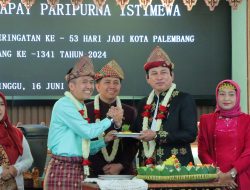 Rapat Paripurna Istimewa HUT Kota Palembang ke-1341 Beriringan dengan Ucapan Perpisahan Pj Walikota