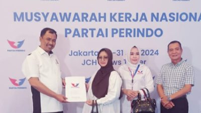 Partai Perindo Serahkan Rekomendasi Dukungan Ke Abusama Misnadi Pilkada OKU Selatan