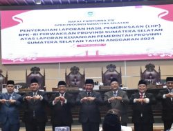 DPRD Sumsel Gelar Rapat Paripurna XIV Penyerahan LHP, Pemprov Sumsel Raih 11 Kali WTP