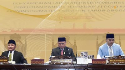 Pansus DPRD Prov Sumsel Sampaikan Laporan Pembahasan Terhadap Tiga Raperda Bersama Gubernur Menyepakati Menjadi Perda