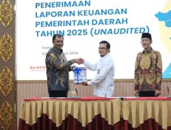 Bupati OKU Selatan Abusama Serahkan LKPD Tahun 2025 Ke BPK RI Sumatera Selatan