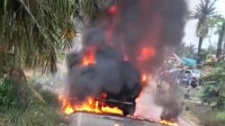 Aktivitas Minyak Illegal di Bayung Lencir, Satu Unit Mobil Minyak Terbakar, Edukasi Gagal Polres Muba