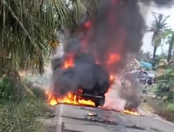 Aktivitas Minyak Illegal di Bayung Lencir, Satu Unit Mobil Minyak Terbakar, Edukasi Gagal Polres Muba