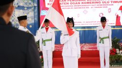 40 Putra -Putri Terbaik OKU Timur Resmi Dikukuhkan Sebagai Pasukan Pengibar Bendera Pusaka