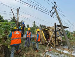 Tiang SUTM Roboh Ditabrak Truk, PLN Percepat Pemulihan Listrik di Belitang II